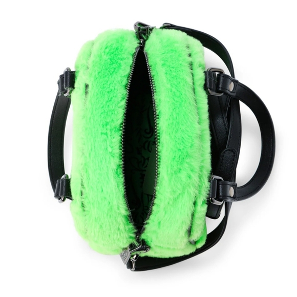 Von Dutch Lime Green Fur Satchel NWT - Picture 3 of 6